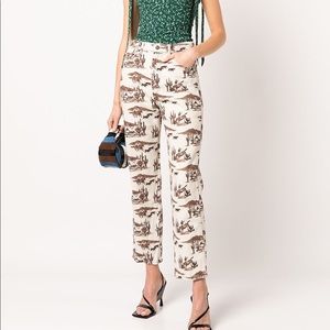 Reformation Denim Sonora Western Print straight Leg Jean in Size 25